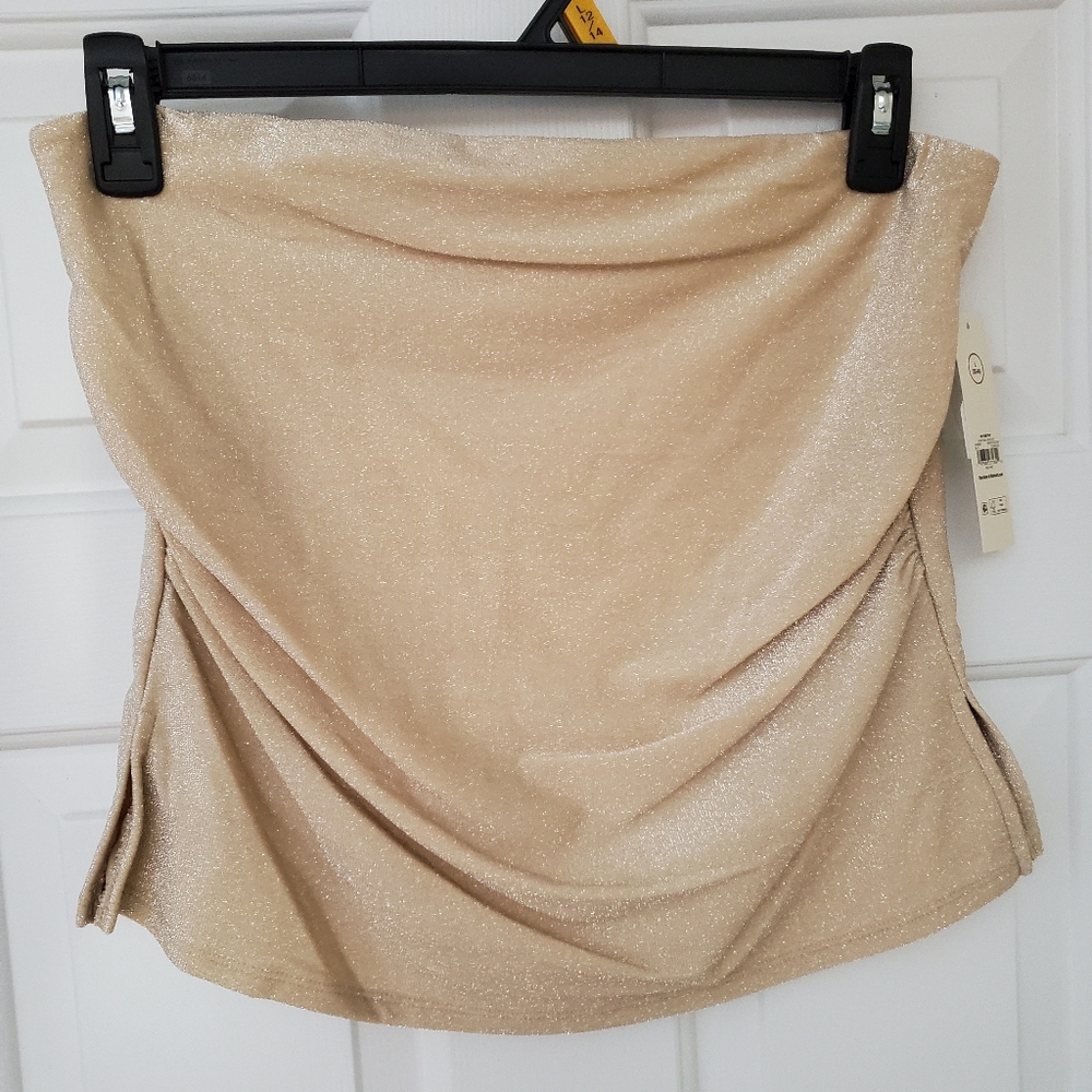 Tube Top L 12/14 Glittery Gold New